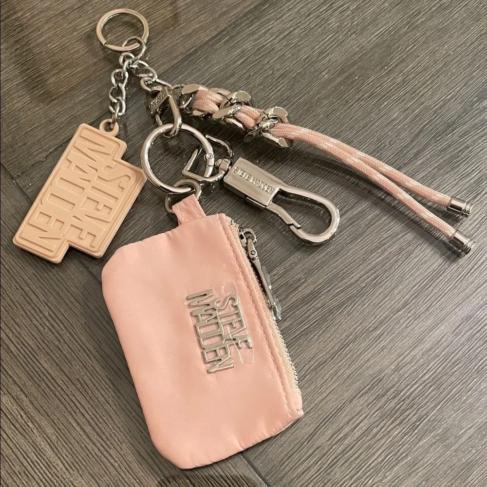 Steve Madden Blush Pink Keychain Set with Coin Purse  - Bag Charm